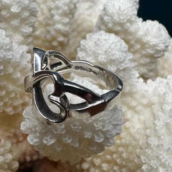 EUC Vintage Tiffany & Co. Sterling Silver Paloma Picasso Double Loving Ring - Picture 5 of 7